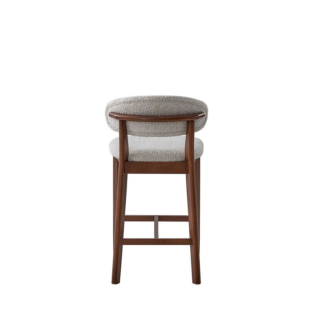 ACTU Counter Stools Set of 2, 26” Upholstered Bar Stools, Solid Wood, Mid-Century Modern