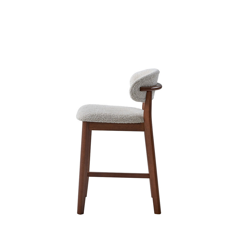 ACTU Counter Stools Set of 2, 26” Upholstered Bar Stools, Solid Wood, Mid-Century Modern