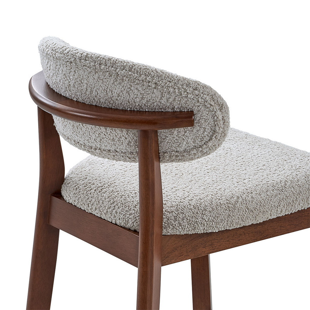 ACTU Counter Stools Set of 2, 26” Upholstered Bar Stools, Solid Wood, Mid-Century Modern