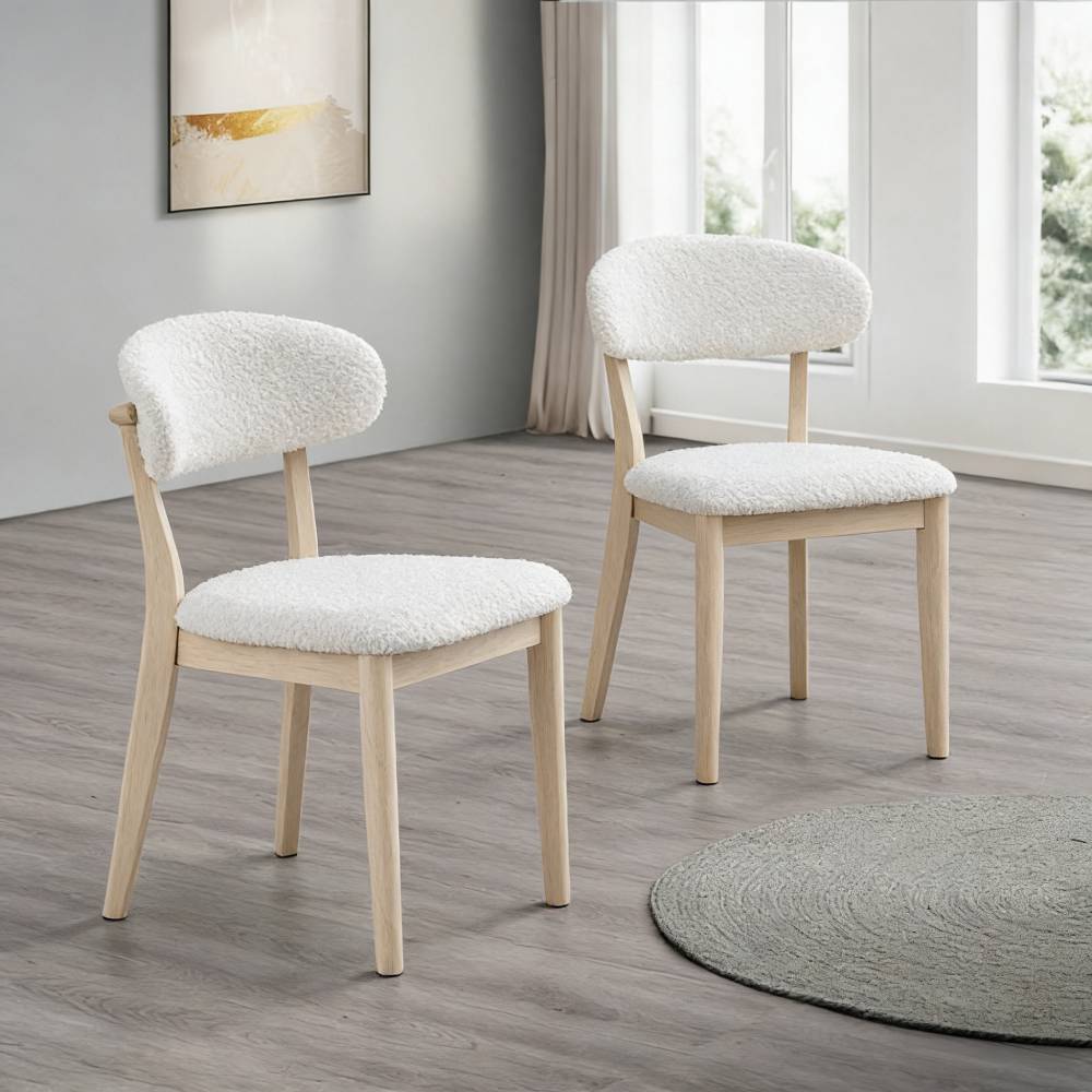 ACTU Scandinavian Dining Table Set with Upholstered Chairs for Small Spaces (Seats 4–6)
