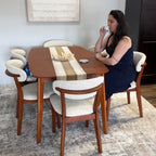 ACTU Scandinavian Dining Table Set with Upholstered Chairs for Small Spaces (Seats 4–6)