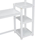 House-shaped Wooden writing Desk,Kids study Table,Bookshelf & Toy Storage,White