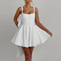 Sweetheart Backless Large Bow Strapless Dress Women's Unique Corset Pattern Splicing Short Skirt