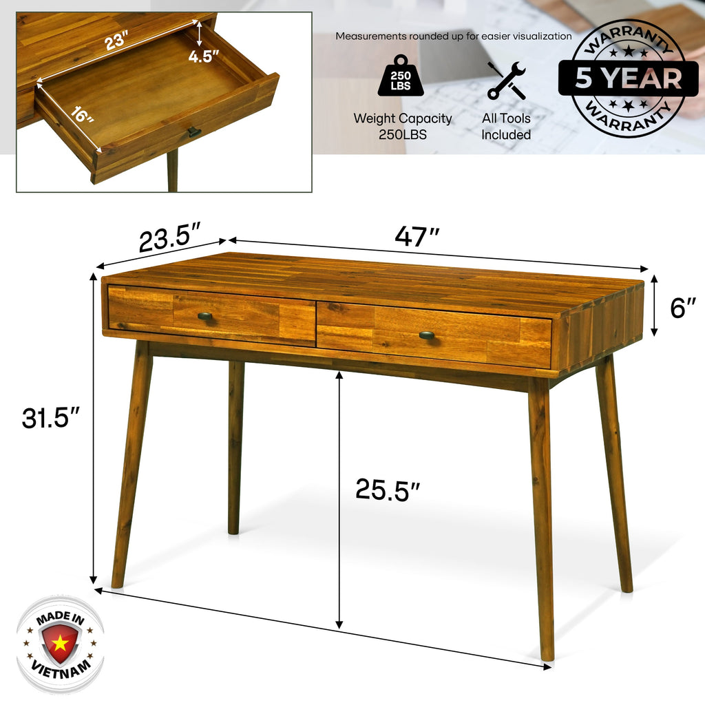 Lagom 48 Inches Solid Wood Desk