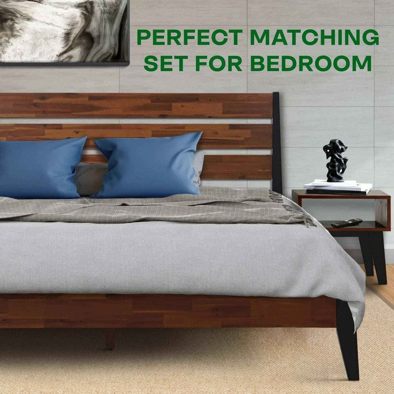 [Buy 1 Get 1] Emery Solid Wood Bed Frame & Nightstand