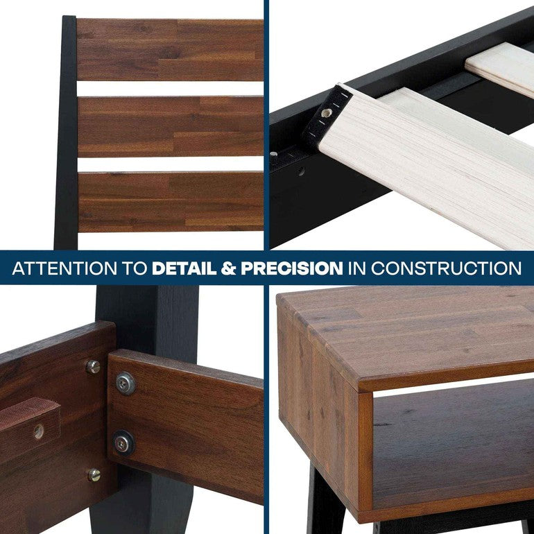 [Buy 1 Get 1] Emery Solid Wood Bed Frame & Nightstand