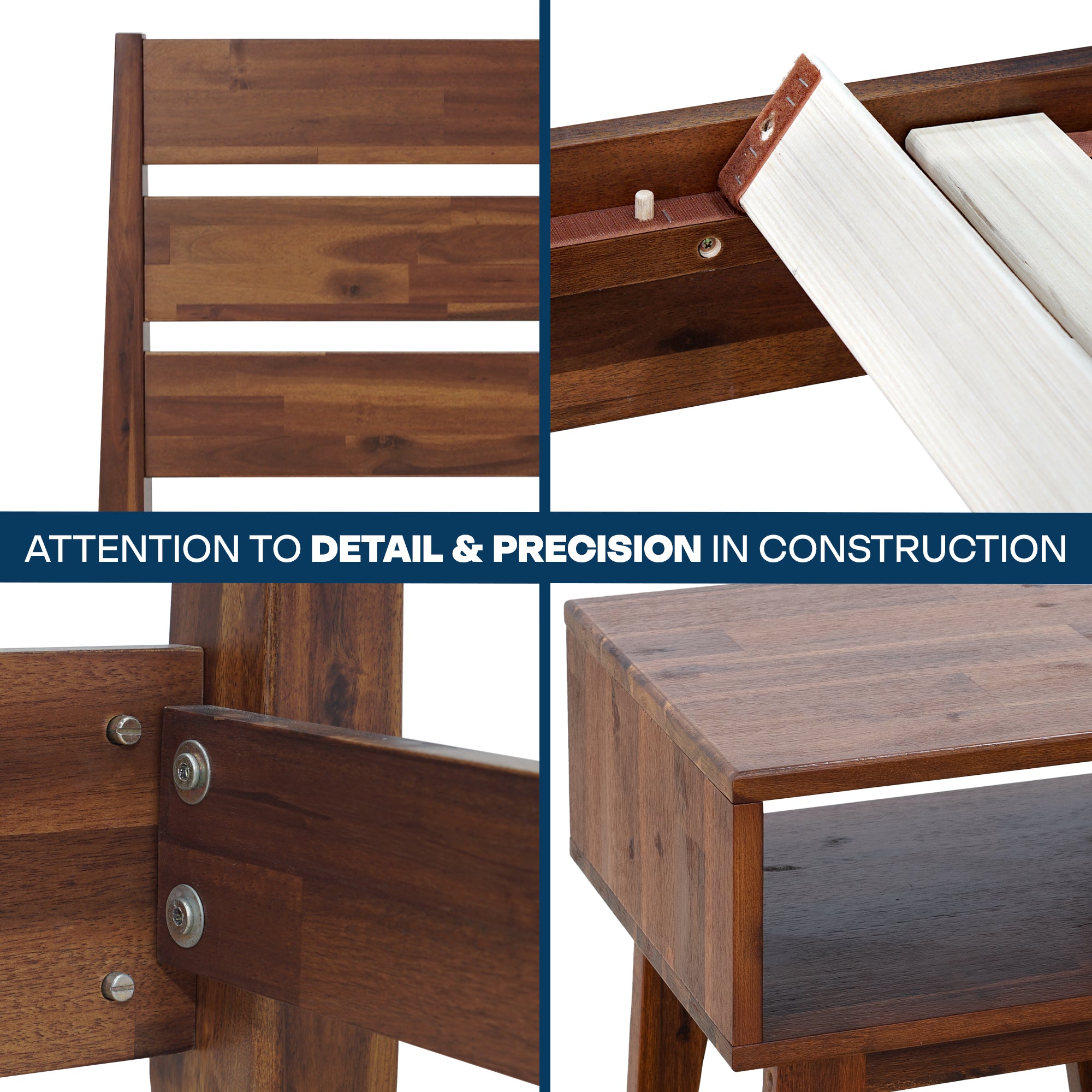 [Buy 1 Get 1] Emery Solid Wood Bed Frame & Nightstand