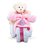 Pink Tricycle Diaper Cake Gift Basket