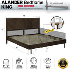 Alander Solid Wood Bed Frame