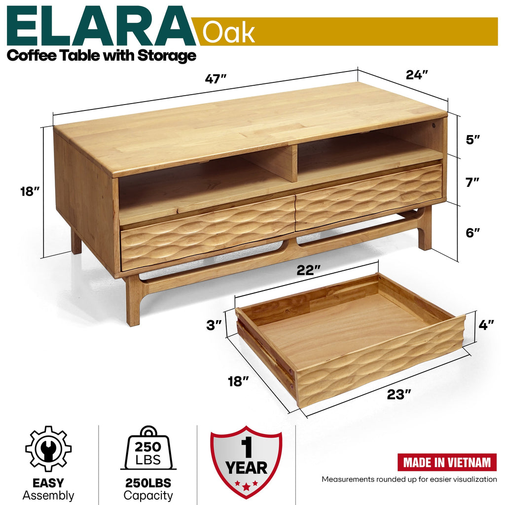 Elara Wooden Coffee Table