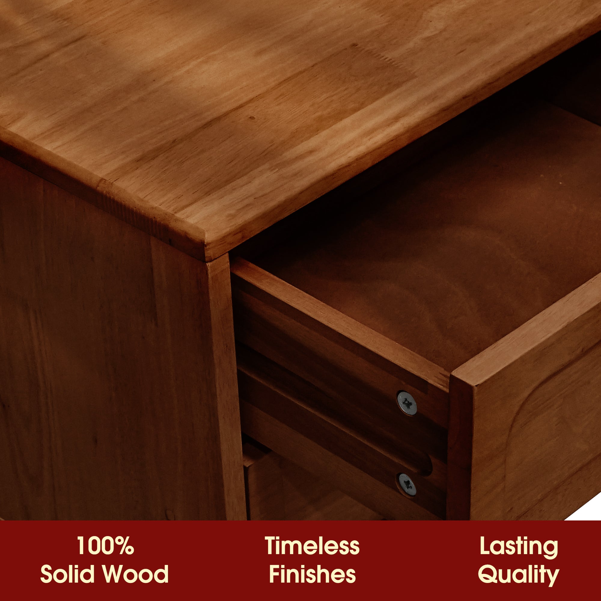Savana Solid Wood 2-Drawer Nightstand