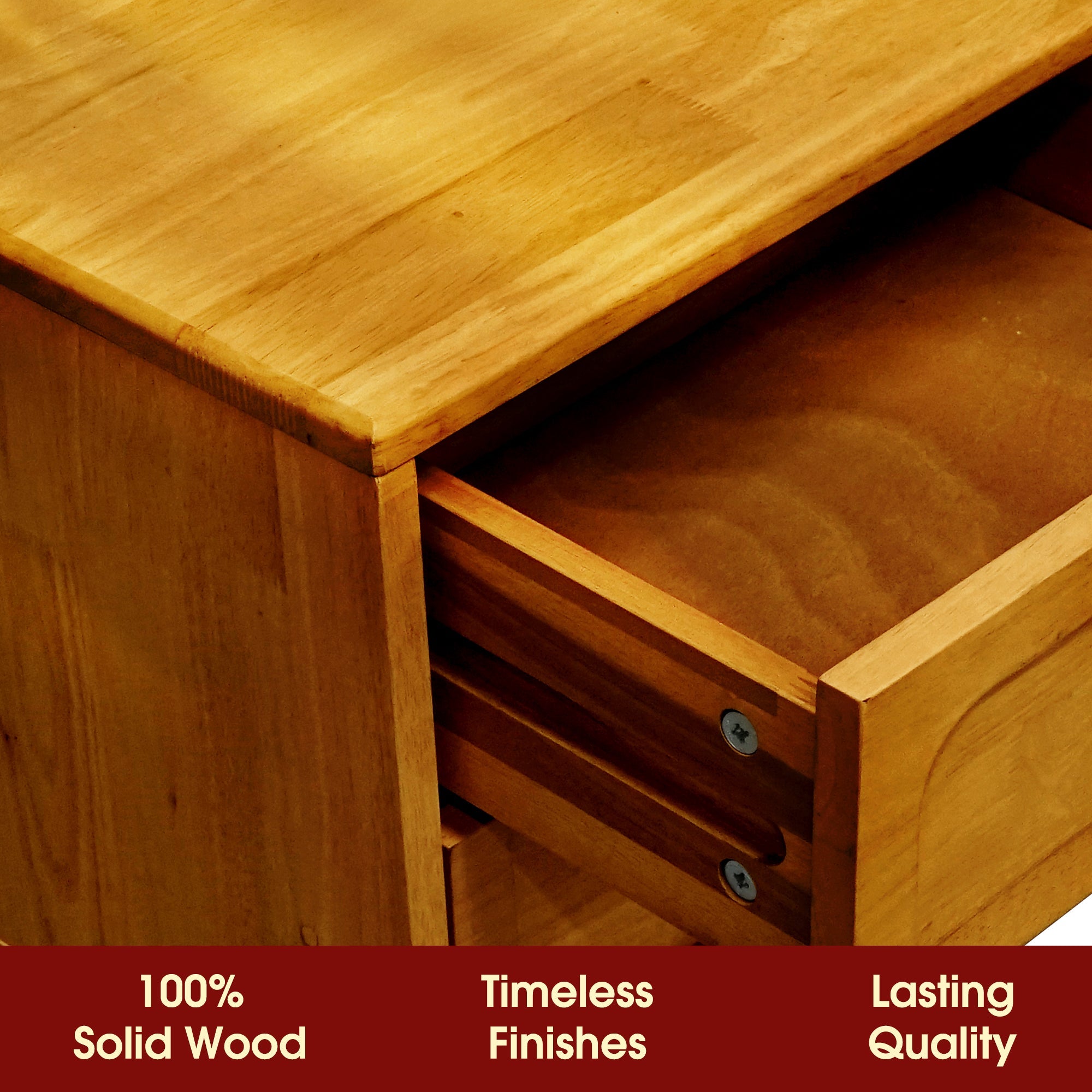 Savana Solid Wood 2-Drawer Nightstand