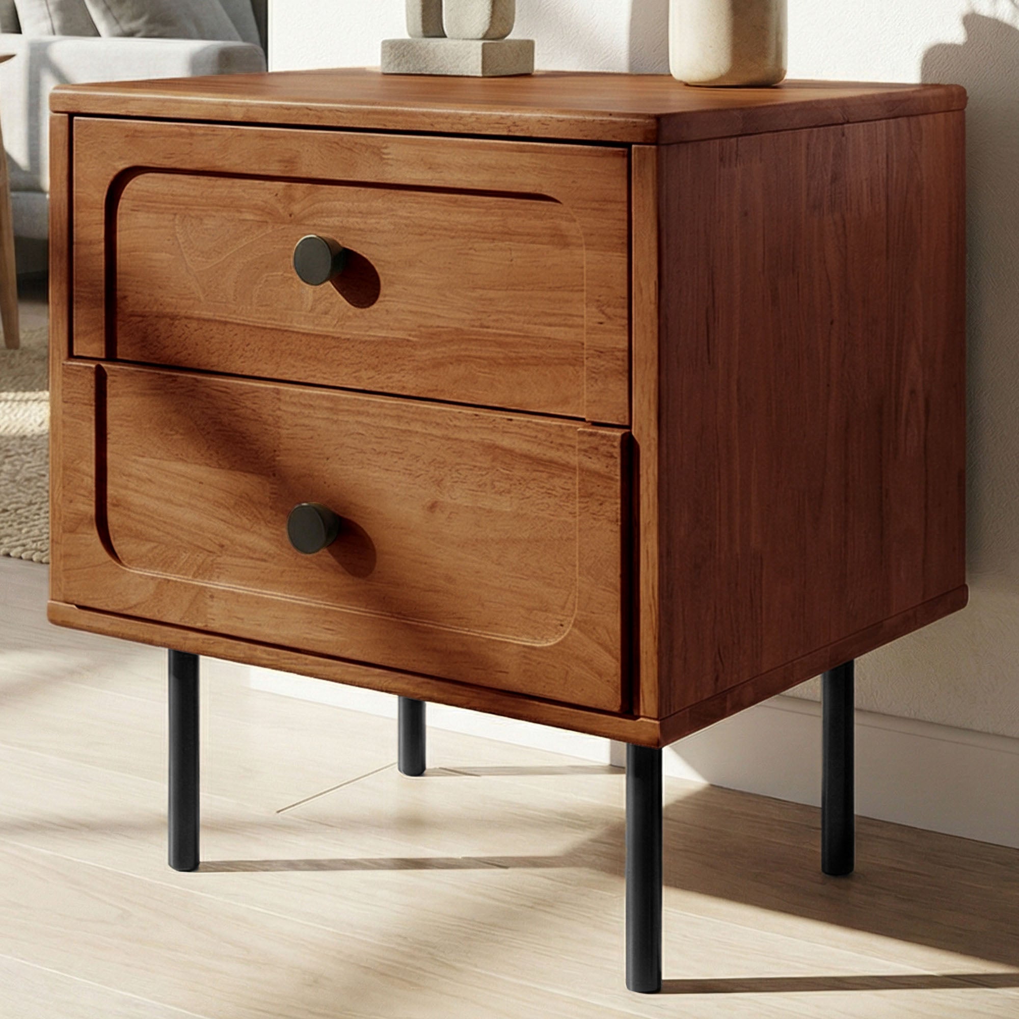 Savana Solid Wood 2-Drawer Nightstand