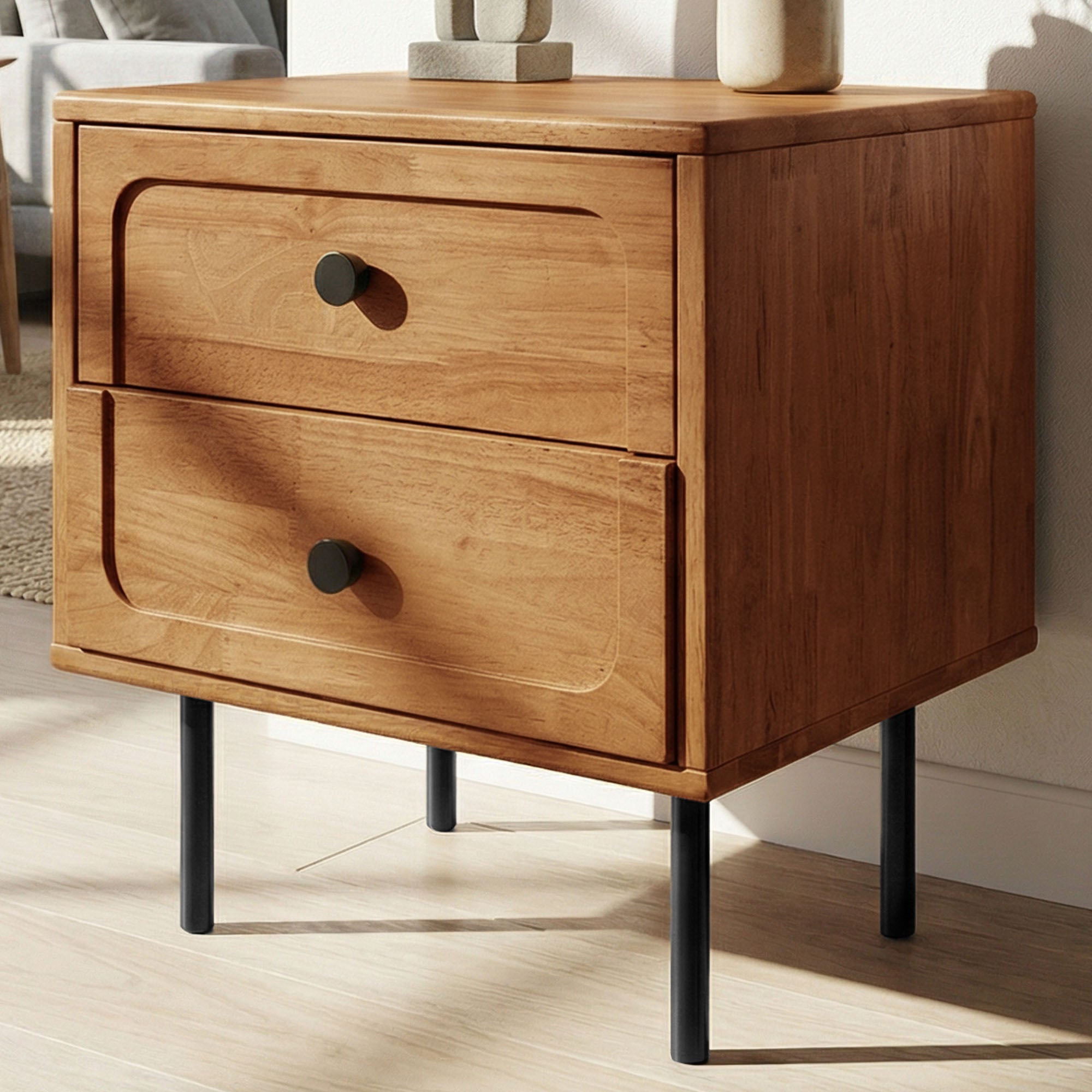 Savana Solid Wood 2-Drawer Nightstand