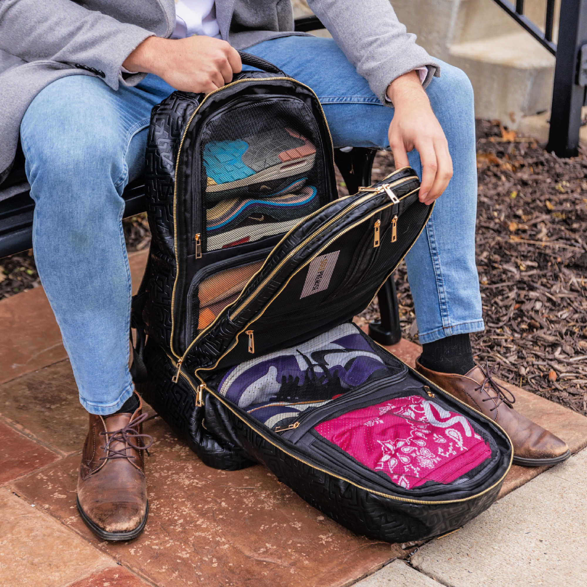 Monogram Leather Signature Bag Set (Signature and Duffle)