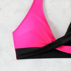 Independent Station Separated Printed Bikini Set Sexy Color Block Swimsuit Women