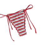 Special Fabric Striped Low Waist Bikini Sexy Two Piece Swimwear for Women