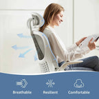 Ergonomic Office Computer Desk Chair Flip-up Arms Adjustable Headrests Comfortable Lumbar Support For Home Office