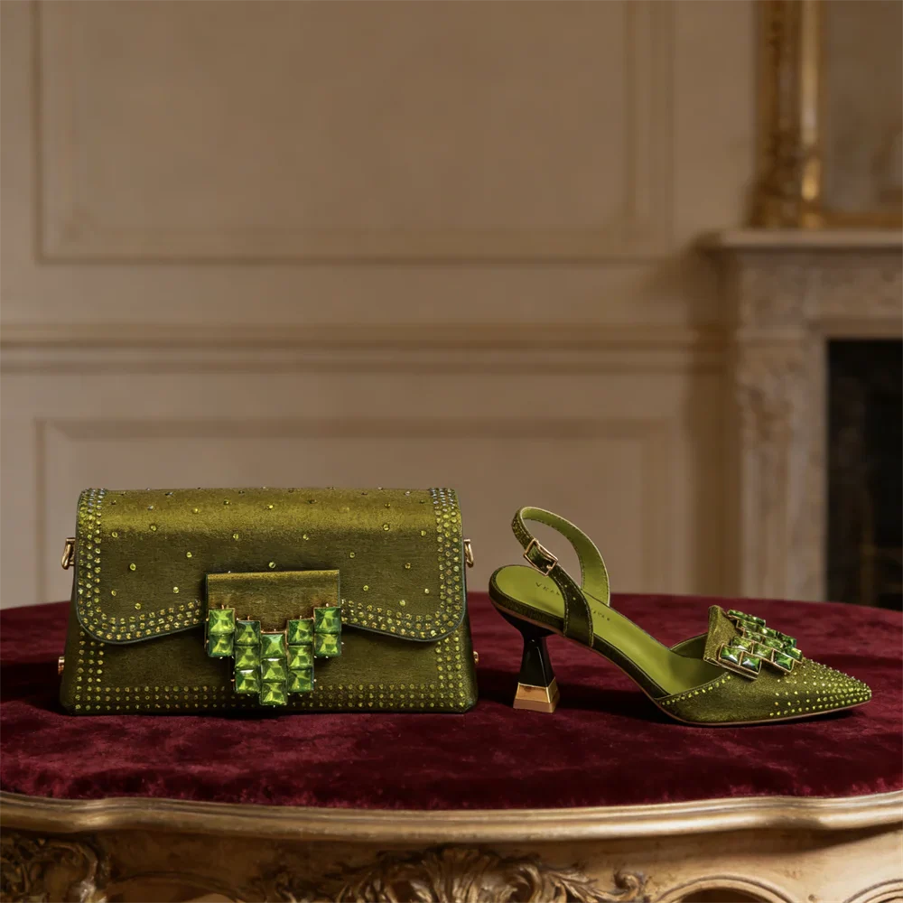 Italian Design Women's High Heels & Matching Bag Set EDS70