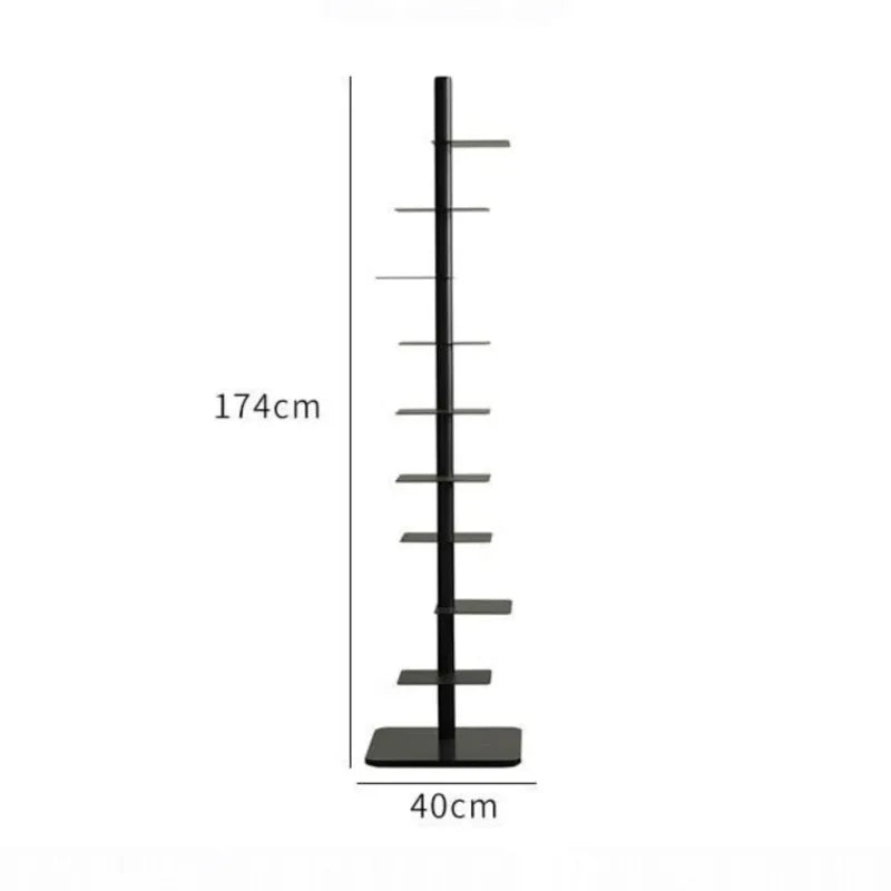 Living Plus Iron Living Room Shelf Simple Storage Floor Ins Creative Multi-layer Rotating Invisible Display Shelf Bookshelf