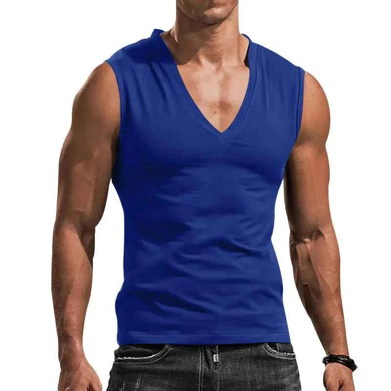 Men's Summer Cotton V-Neck Gym Tank Top