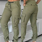 Women's High Waist Slim Cargo Pants