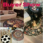Fantasy Dragon 3D Printed Round Rug Library Dragon Hole Illusion Floor Mat Mystic Gothic Home Decor Round Carpet