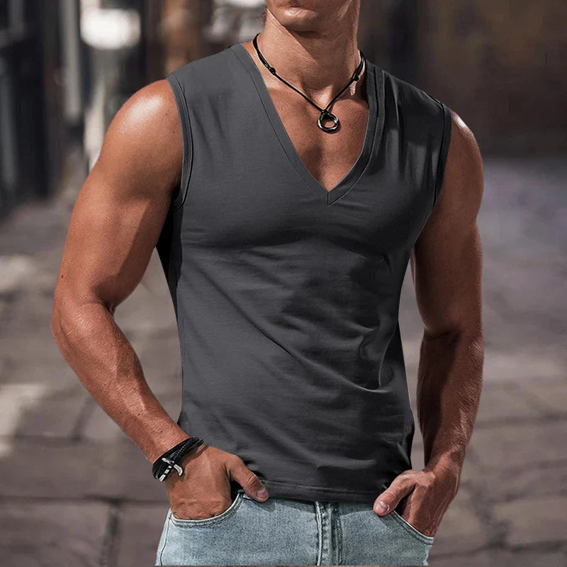 Men's Summer V-Neck Fitness Tank Top