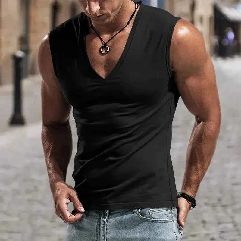 Men's Summer V-Neck Fitness Tank Top