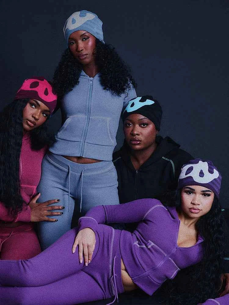 Women’s Hooded Zip Tracksuit Set Flare Pants