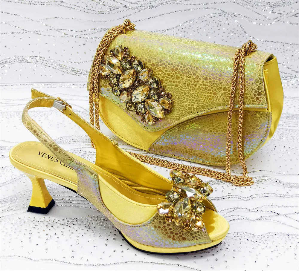 Newest Style Elegant Women High Heels And Bag Set EDS345