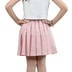Summer Girl Pleated Skirt Children Summer Skirt Girls Mini Skirts Vintage Pleated Skirt 3-13Y Junior Girls Ruched Cullottes