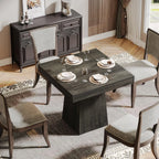 Tribesigns Square Dining Table for 4, 31.5-Inch Kitchen Table Small Dinner Table with Sturdy Pedestal Base, Farmhouse Dining Roo