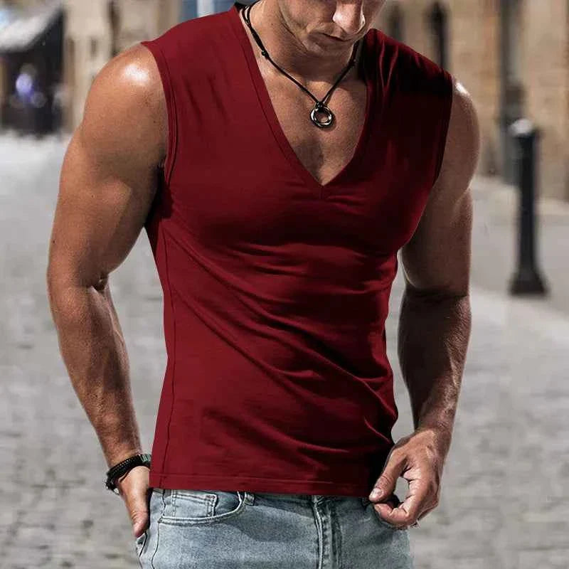 Men's Summer V-Neck Fitness Tank Top