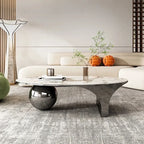 Milan Marble Oval Coffee Table With Metal Frame Legs