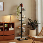 Living Plus Iron Living Room Shelf Simple Storage Floor Ins Creative Multi-layer Rotating Invisible Display Shelf Bookshelf