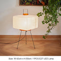 Japanese Creative Tripod Floor Lamp Designer Wabi-sabi Style Bedroom Rice Paper Standing Lights Home Hotel Lighting Decoration