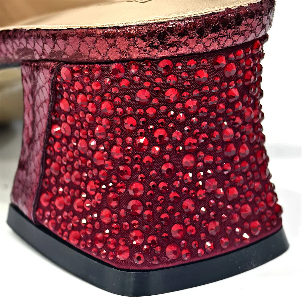 Elegant Women's Peep-Toe Heels and Matching Bag Set EDS41