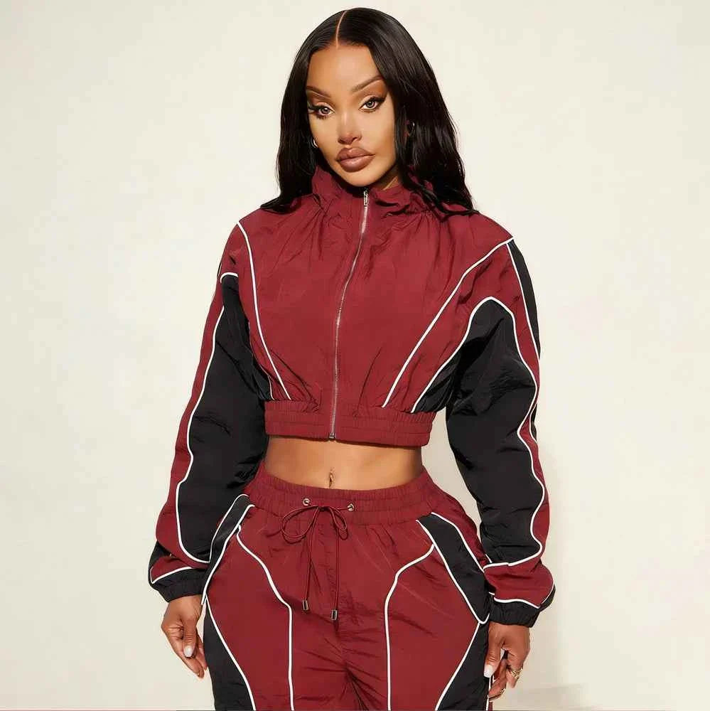 Women's Lightweight Nylon Training Tracksuit Set