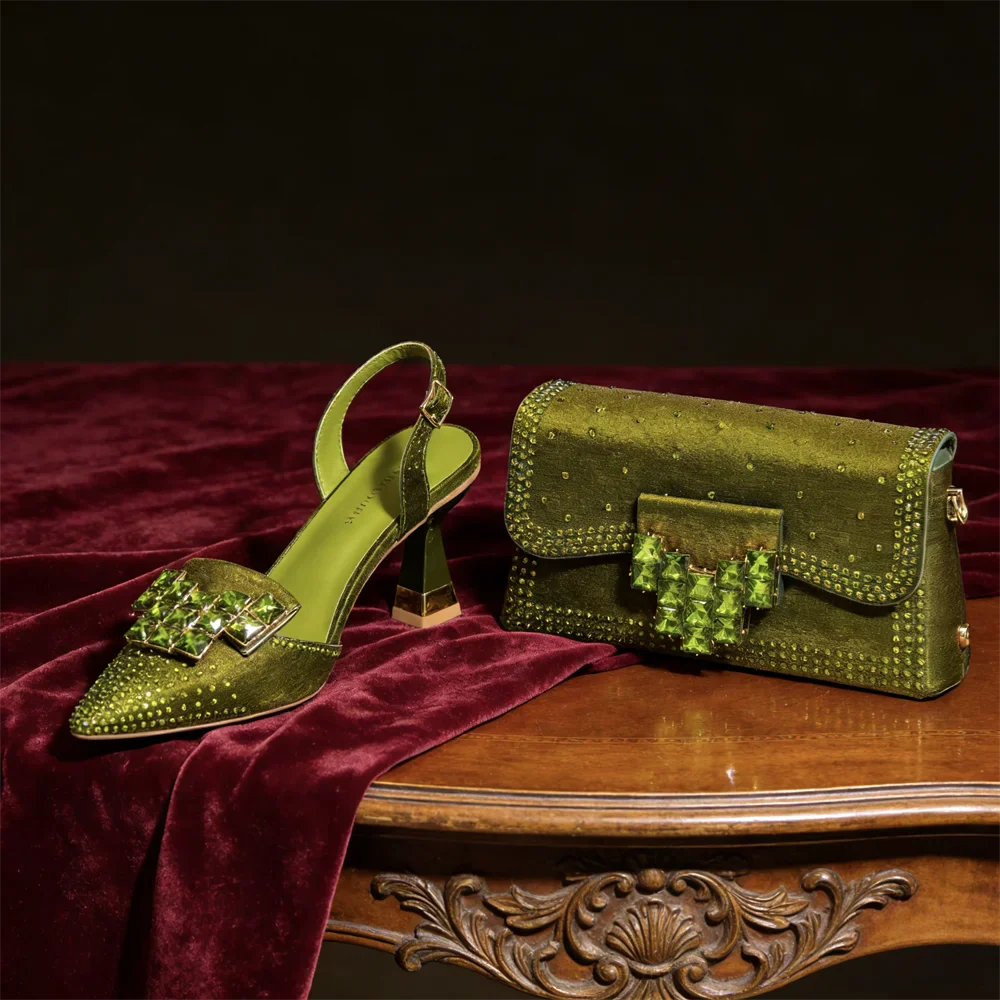 Italian Design Women's High Heels & Matching Bag Set EDS70