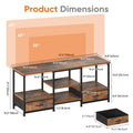 JHK 63IN Wooden Tv Stand For Up To 75 Inch TV Entertainment Center For Living Room Media Console Adjustable Shelf 2 Storage