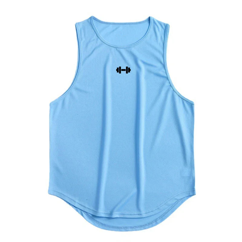Summer Men's Gym Tank Top Fitness Training Clothing Quick-drying Loose Bodybuilding Sleeveless Shirt Men Fashion Basketball Vest
