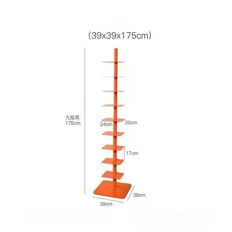 Living Plus Iron Living Room Shelf Simple Storage Floor Ins Creative Multi-layer Rotating Invisible Display Shelf Bookshelf