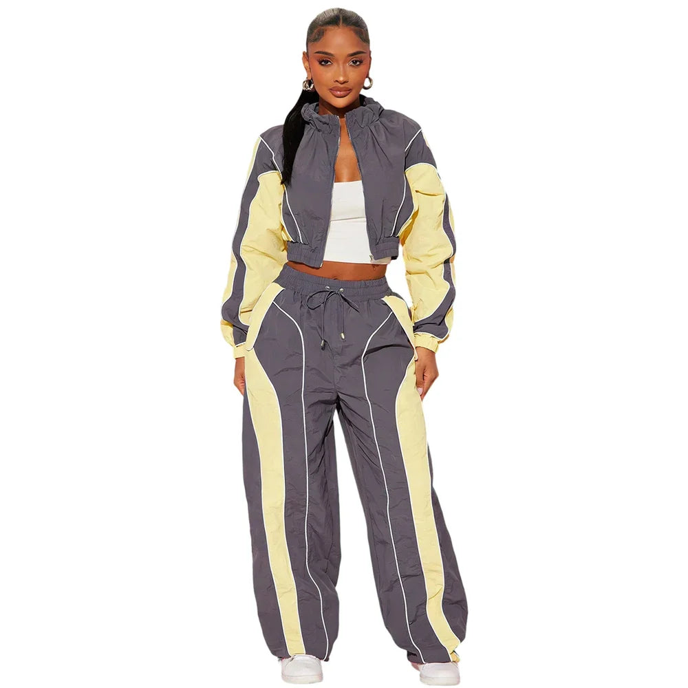 Women's Lightweight Nylon Training Tracksuit Set