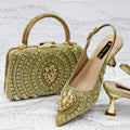 Italian Butter-fly Design Wedding Shoes with Bag Set EDS59
