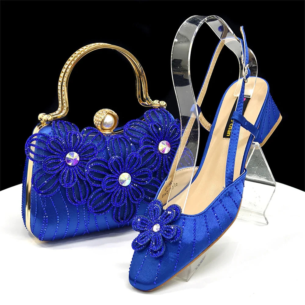 Italian Fashion Women's Elegant Heels & Clutch Bag Set EDS317