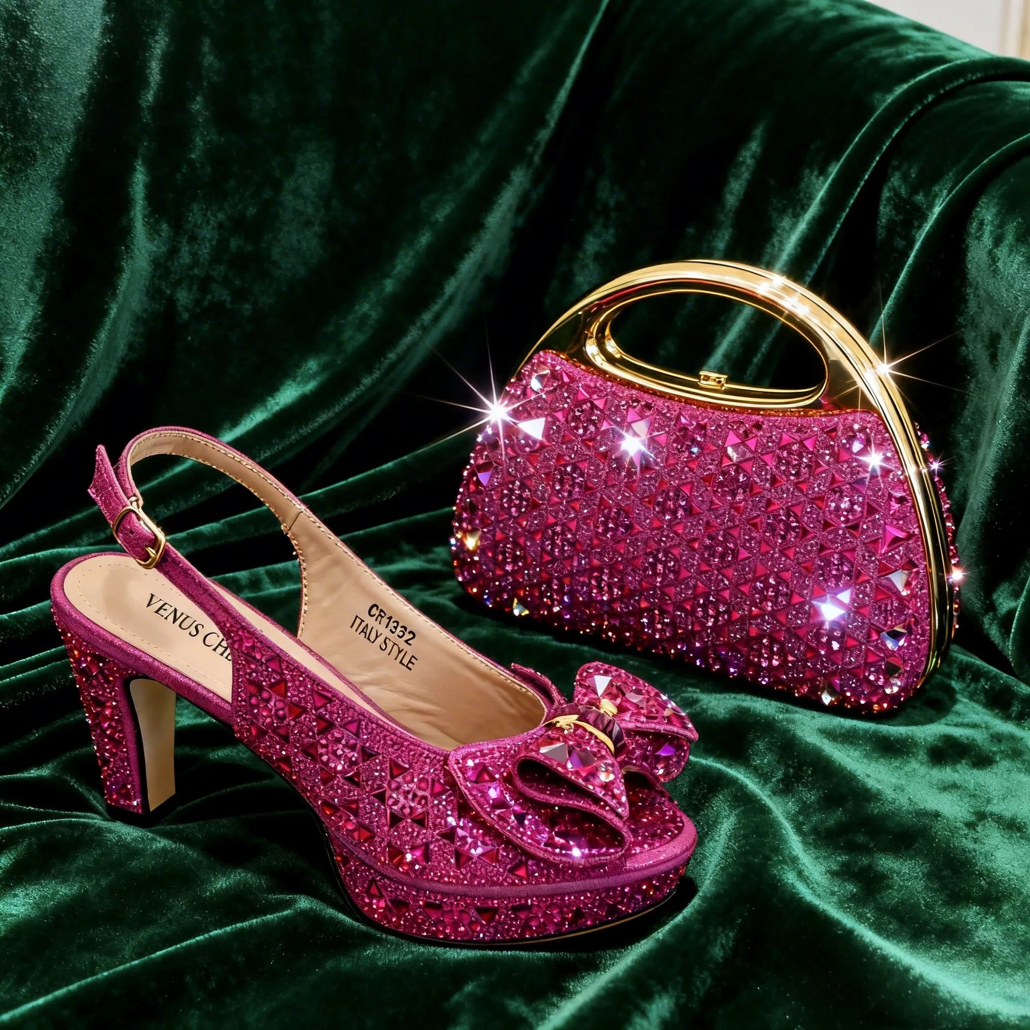 Latest Peep-Toe High Heel and Bag Set EDS40