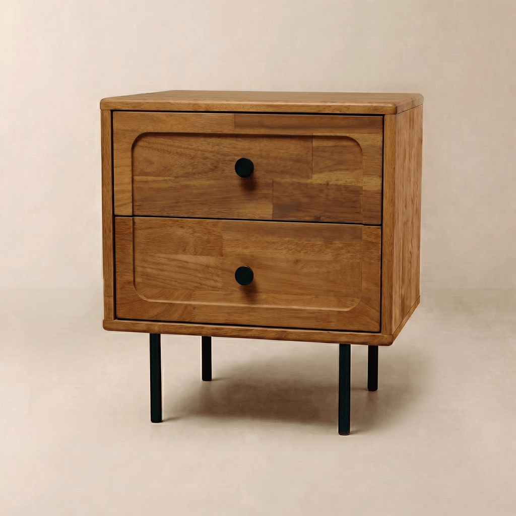 Savana Solid Wood 2-Drawer Nightstand