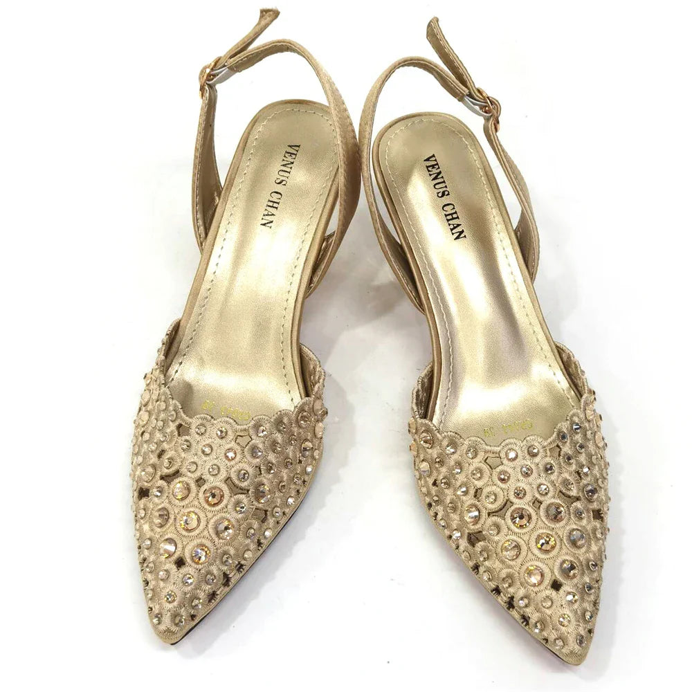 Latest Luxury Pattern Ladies Shoes And Bag Set ED215