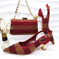High Quality African Style Ladies Shoes And Bags Set ED125